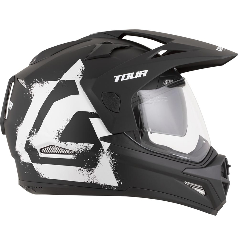 Casco de moto enduro Cassida Tour 2.0 Crew negro mate-blanco