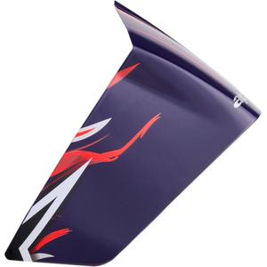 Spoiler aerodinámico para cascos de motocicleta Alpinestars Supertech R10 FLYTE, perfil de competición, azul mate, rojo y blanco.
