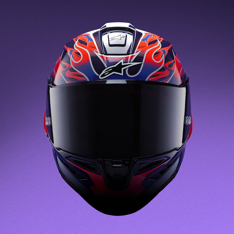 Casco integral de moto Alpinestars Supertech R-10 Flyte edición limitada Jorge Martin morado-rojo