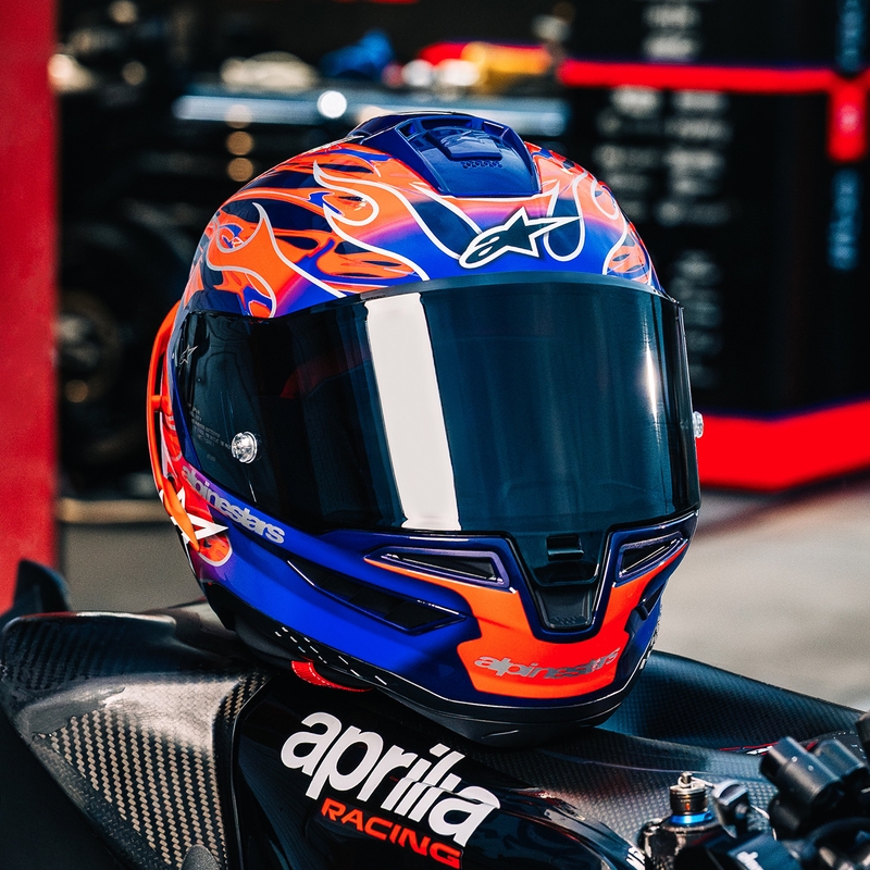 Casco integral de moto Alpinestars Supertech R-10 Flyte edición limitada Jorge Martin morado-rojo