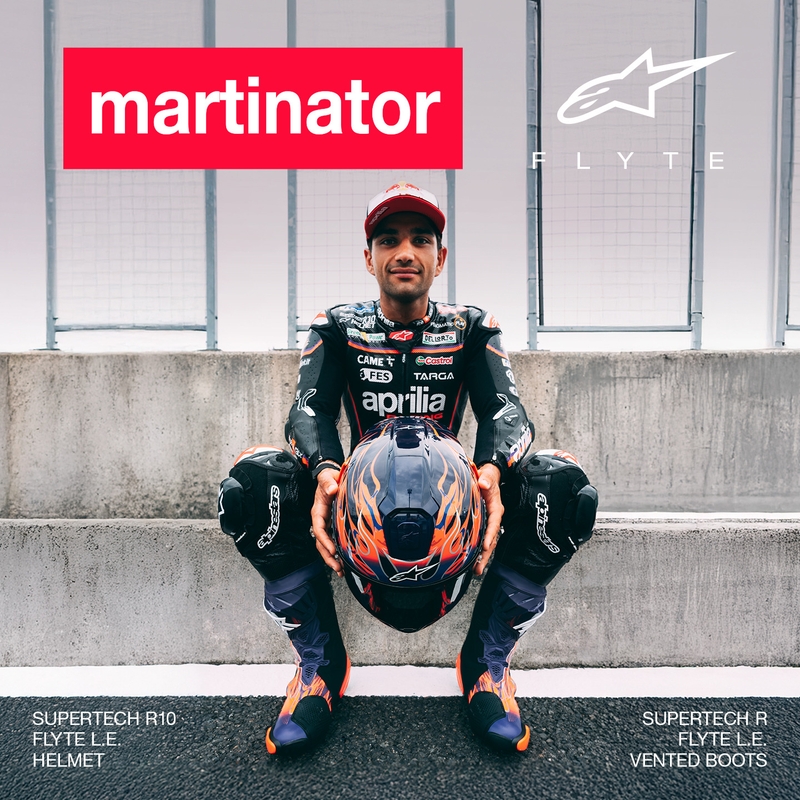 Casco integral de moto Alpinestars Supertech R-10 Flyte edición limitada Jorge Martin morado-rojo