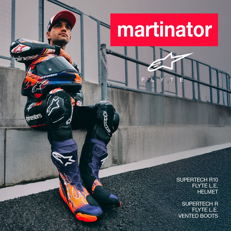 Casco integral de moto Alpinestars Supertech R-10 Flyte edición limitada Jorge Martin morado-rojo