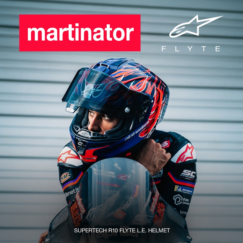 Casco integral de moto Alpinestars Supertech R-10 Flyte edición limitada Jorge Martin morado-rojo