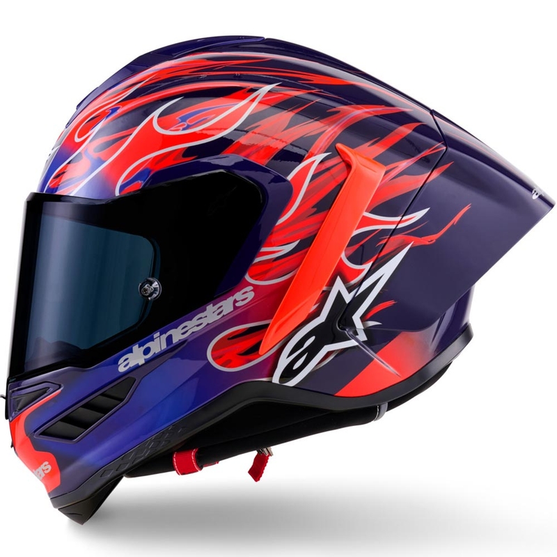 Casco integral de moto Alpinestars Supertech R-10 Flyte edición limitada Jorge Martin morado-rojo