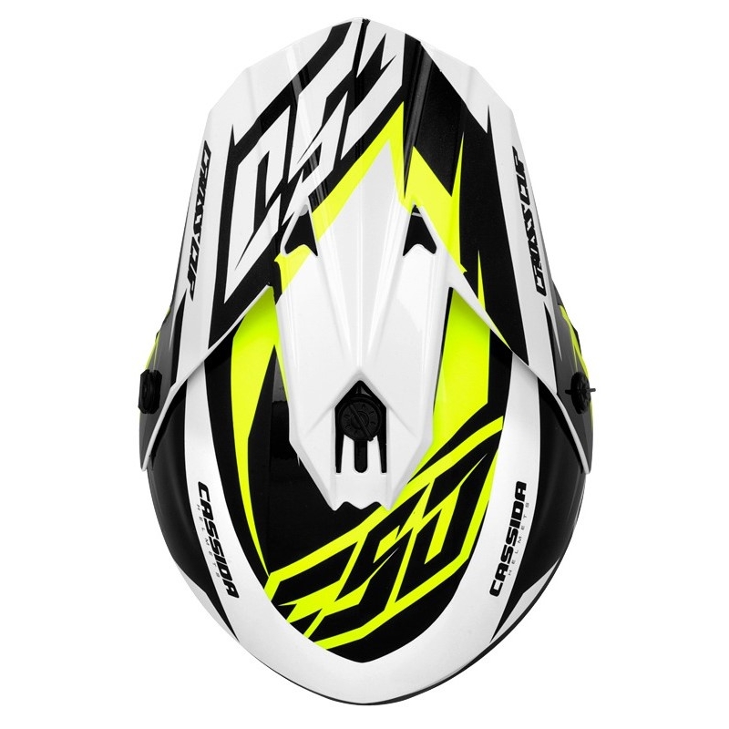 Casco Cassida Cross Cup Two Motocross negro-blanco-gris-amarillo fluo