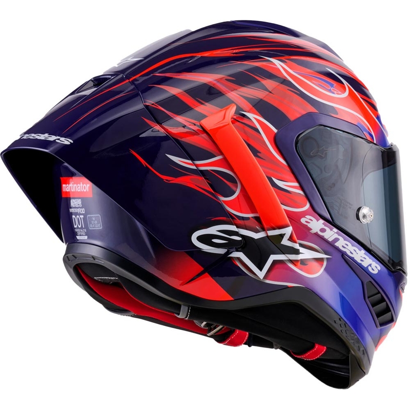 Casco integral de moto Alpinestars Supertech R-10 Flyte edición limitada Jorge Martin morado-rojo
