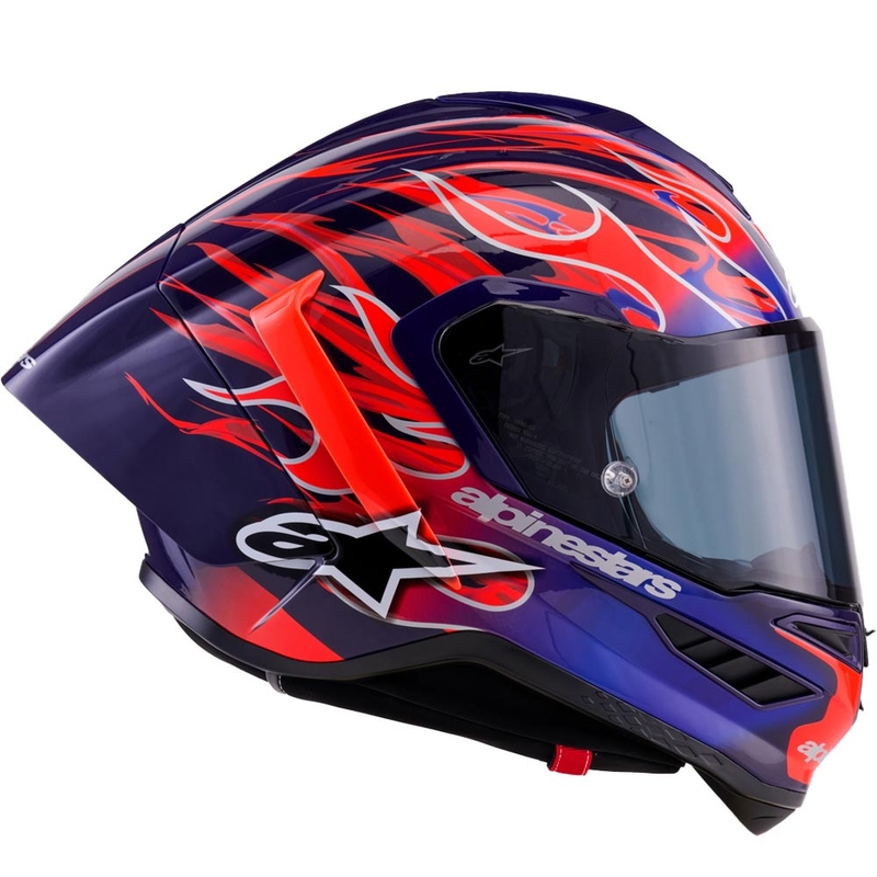 Casco integral de moto Alpinestars Supertech R-10 Flyte edición limitada Jorge Martin morado-rojo