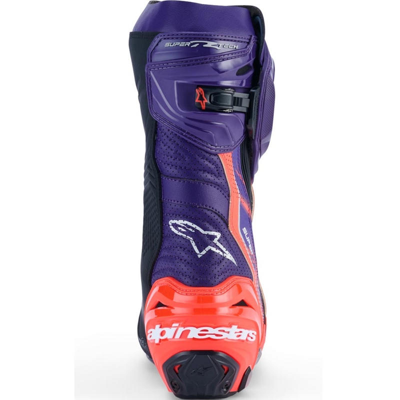 Botas de moto Alpinestars Supertech R Vented Flyte edición limitada Jorge Martin morado-rojo-negro
