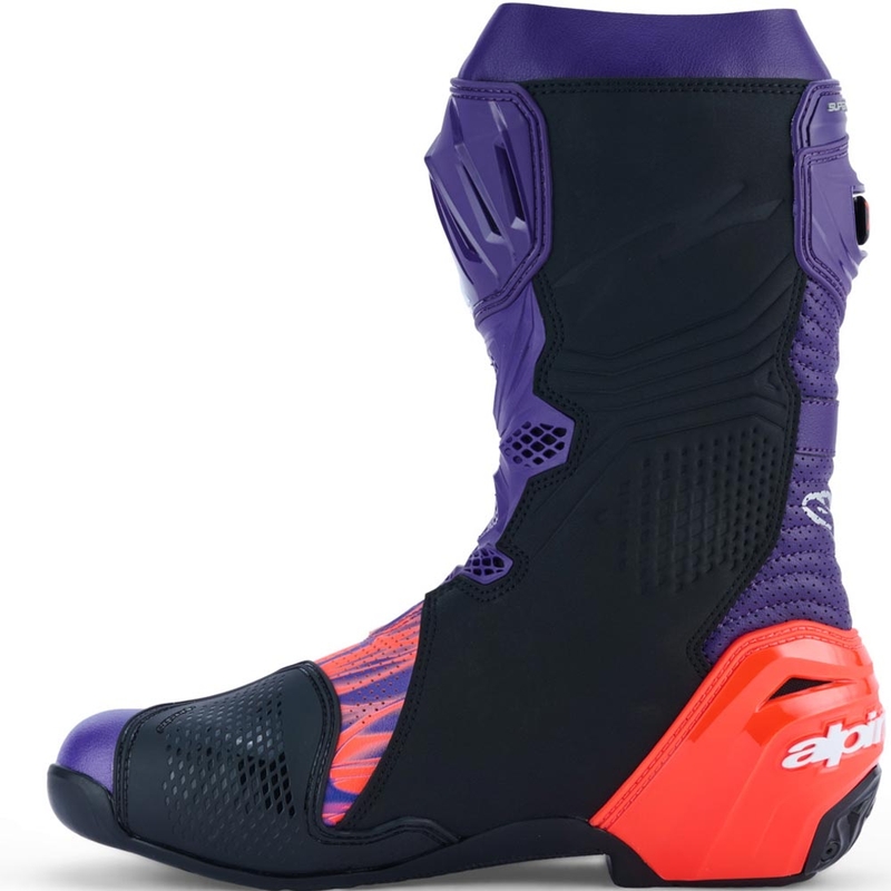 Botas de moto Alpinestars Supertech R Vented Flyte edición limitada Jorge Martin morado-rojo-negro