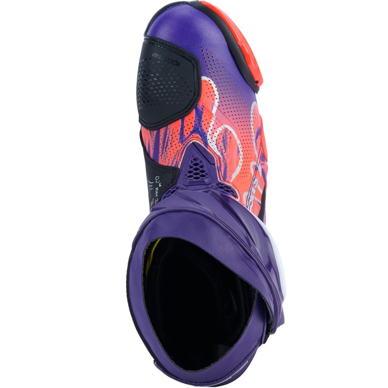 Botas de moto Alpinestars Supertech R Vented Flyte edición limitada Jorge Martin morado-rojo-negro