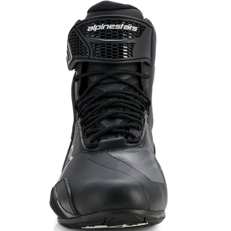 Botas de moto Alpinestars Stella Faster-4 Drystar para mujer, color negro y plata.