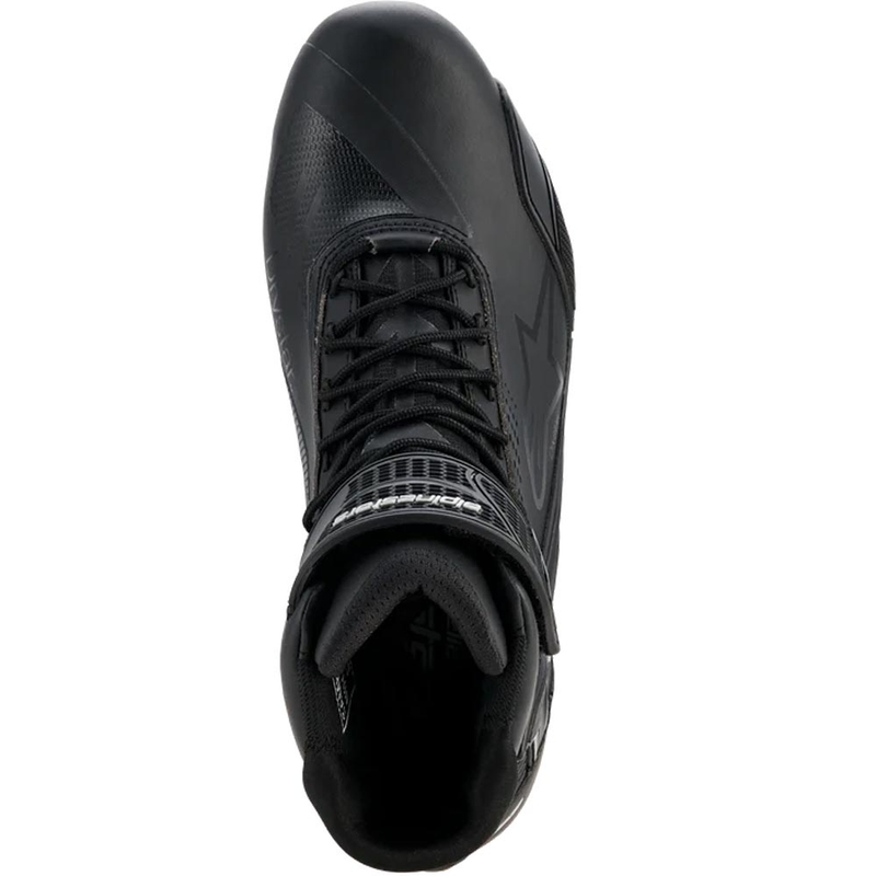 Botas de moto Alpinestars Stella Faster-4 Drystar para mujer, color negro y plata.