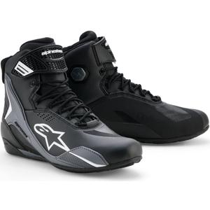 Botas de moto Alpinestars Faster-4 Drystar negras-gris oscuro-blancas