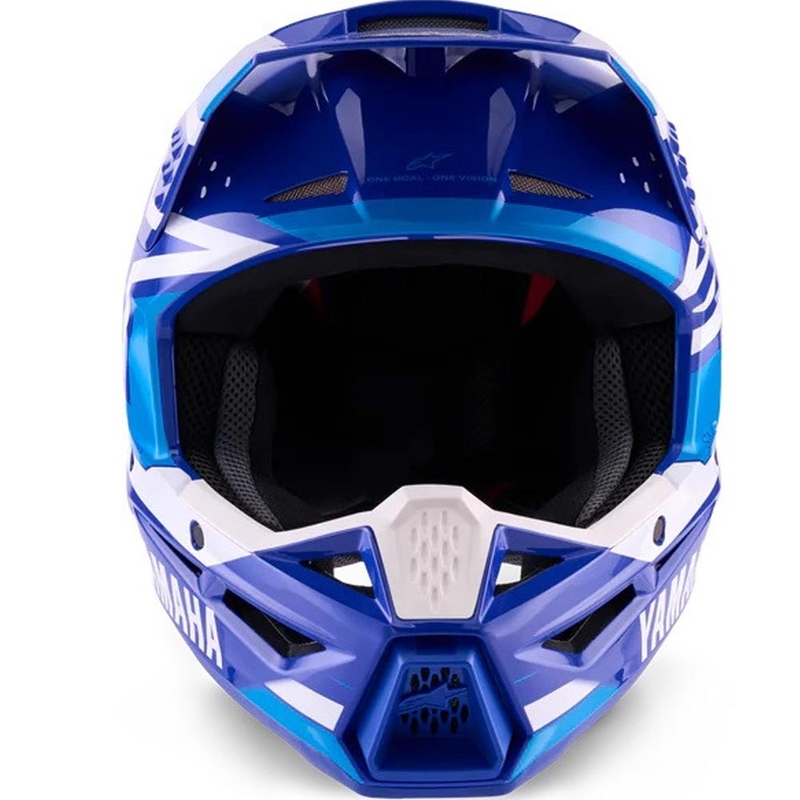Colección azul y blanca del casco de motocross Alpinestars S-M3 YAMAHA