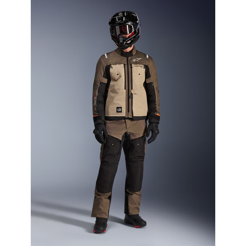 Chaqueta de moto Alpinestars Cusco Drystar marrón-negro
