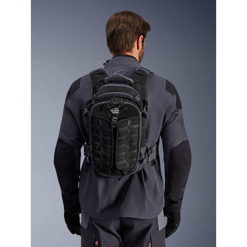 Mochila para moto Alpinestars AT-15, negra y gris, 15 l