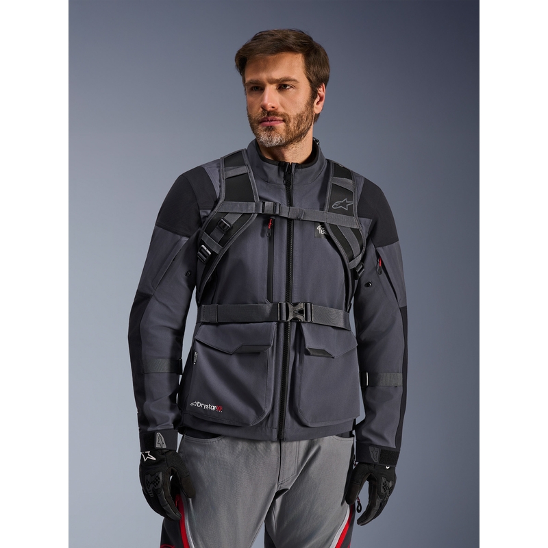Mochila para moto Alpinestars AT-15, negra y gris, 15 l