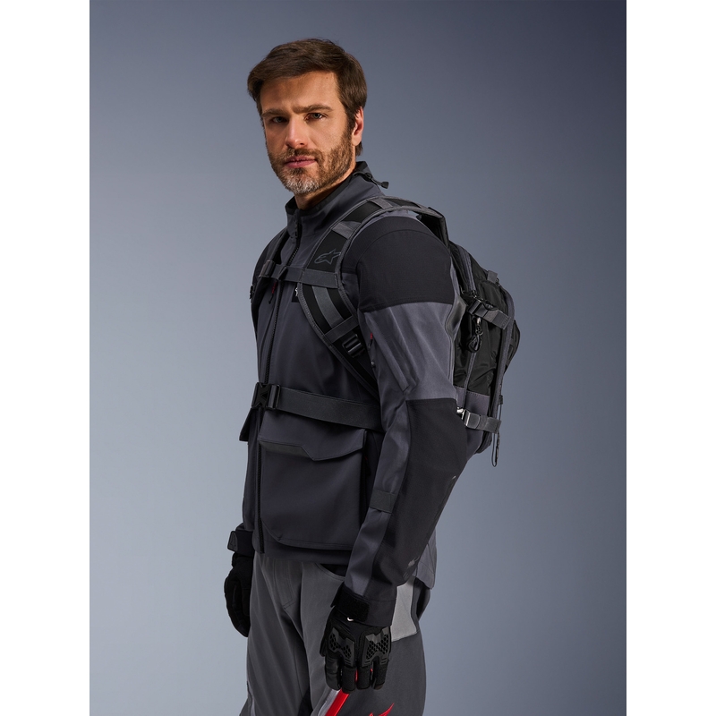 Mochila para moto Alpinestars AT-15, negra y gris, 15 l