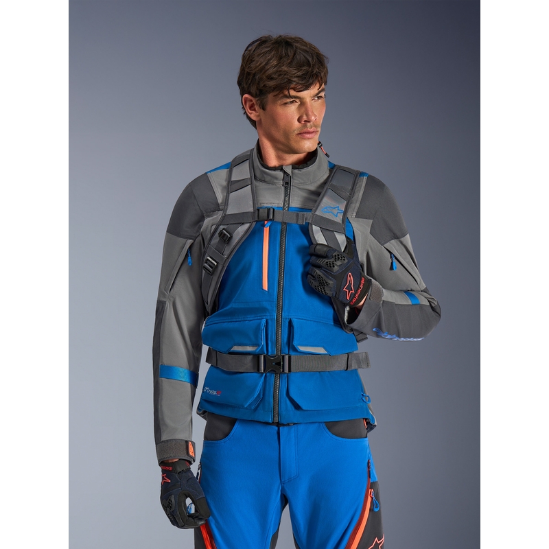 Mochila para moto Alpinestars AT-15 gris oscuro-gris-azul 15 l