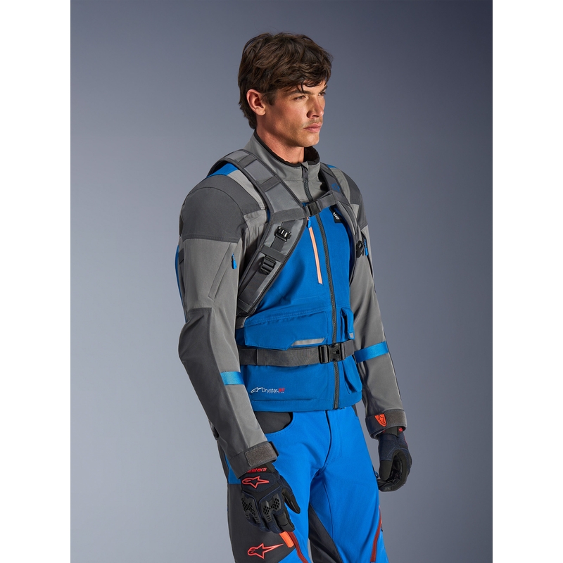 Mochila para moto Alpinestars AT-15 gris oscuro-gris-azul 15 l