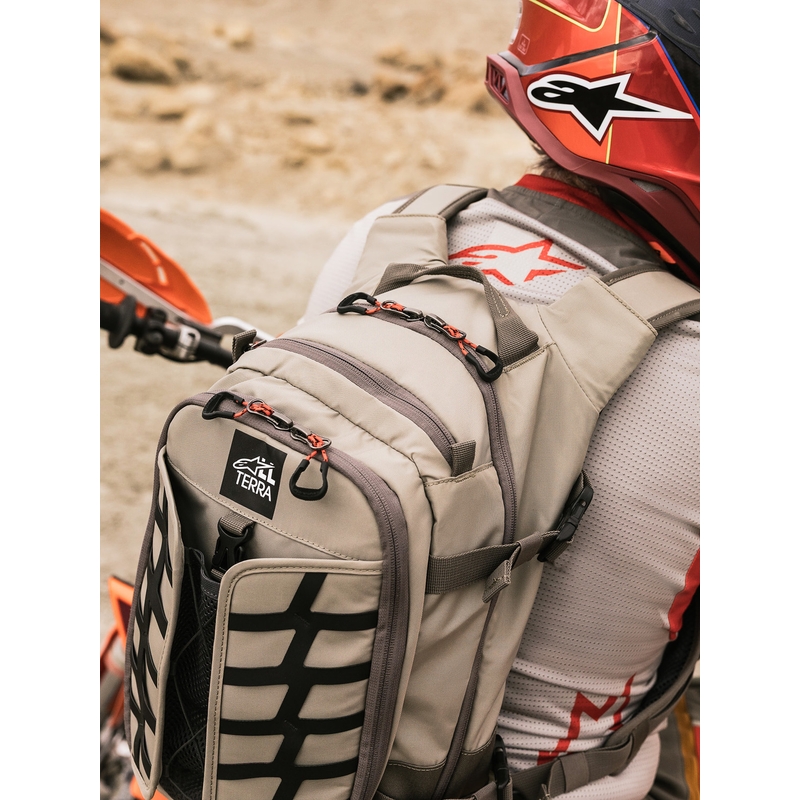 Mochila para moto Alpinestars AT-15 gris oscuro-gris-azul 15 l