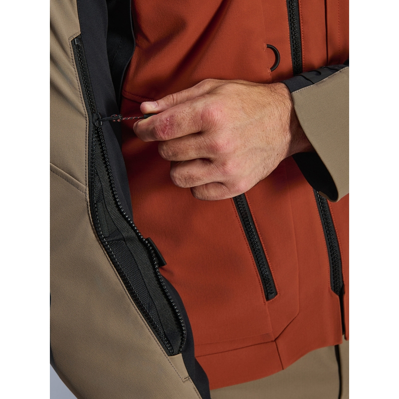 Chaqueta de moto Alpinestars AMT-8 Stretch Drystar XF marrón-naranja-negro