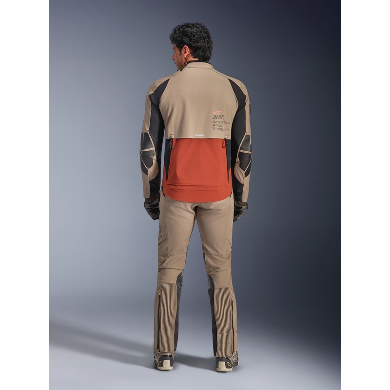 Chaqueta de moto Alpinestars AMT-8 Stretch Drystar XF marrón-naranja-negro