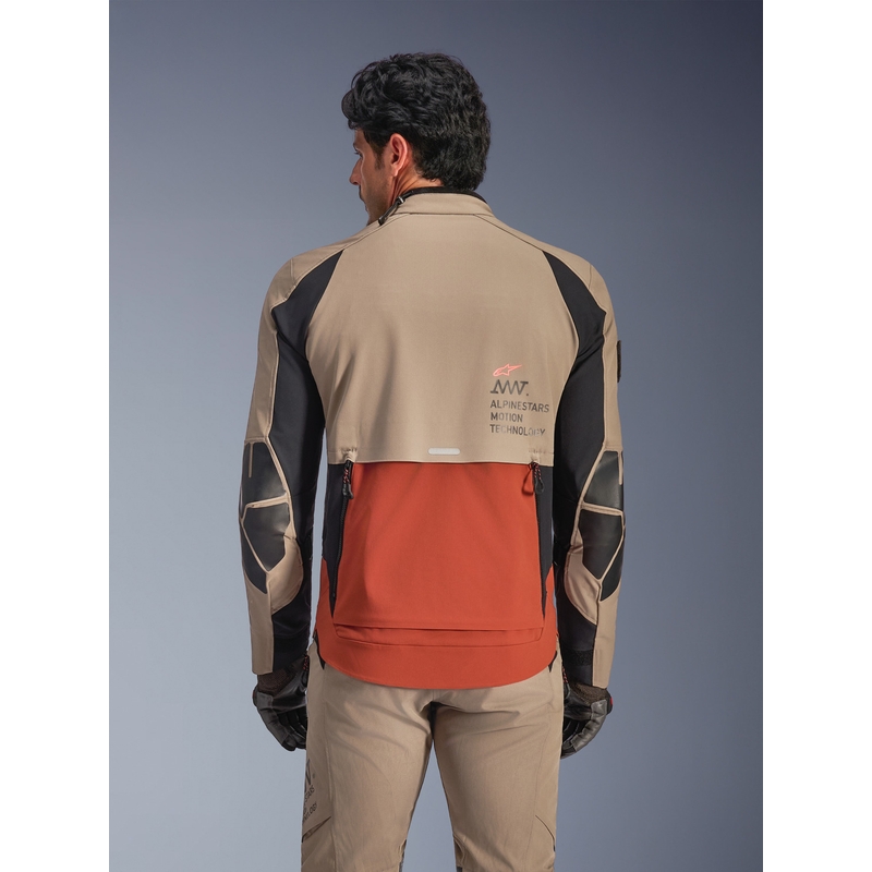 Chaqueta de moto Alpinestars AMT-8 Stretch Drystar XF marrón-naranja-negro
