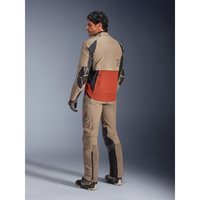 Chaqueta de moto Alpinestars AMT-8 Stretch Drystar XF marrón-naranja-negro