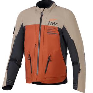 Chaqueta de moto Alpinestars AMT-8 Stretch Drystar XF marrón-naranja-negro
