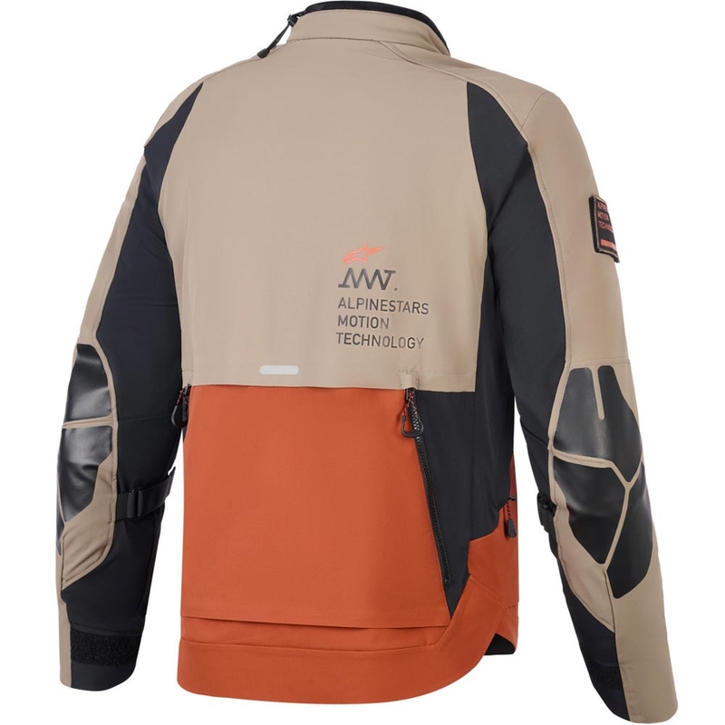 Chaqueta de moto Alpinestars AMT-8 Stretch Drystar XF marrón-naranja-negro