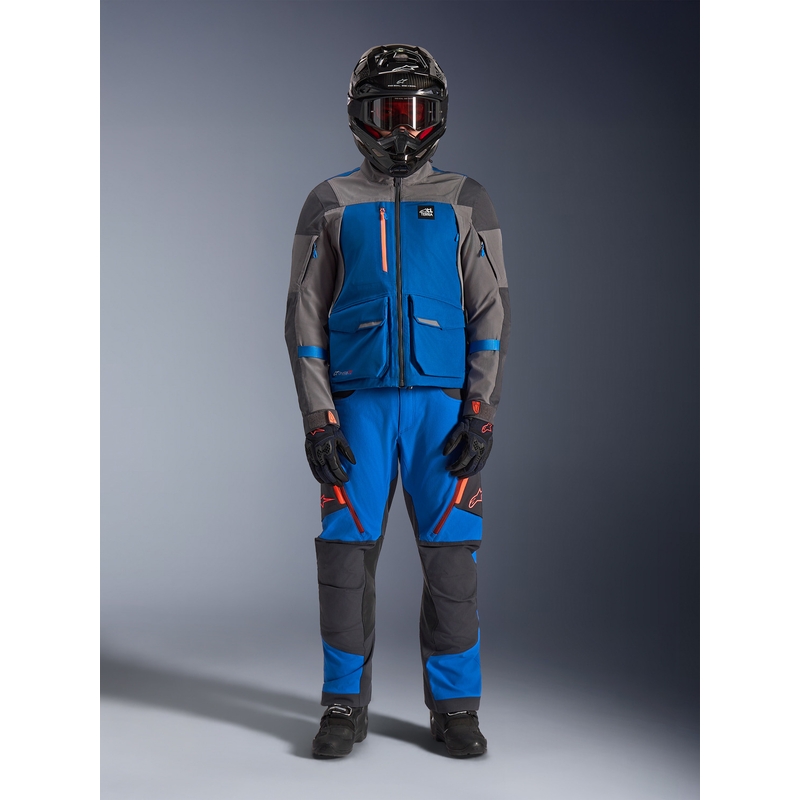 Chaqueta de moto Alpinestars Maxdura Drystar XF azul-gris oscuro
