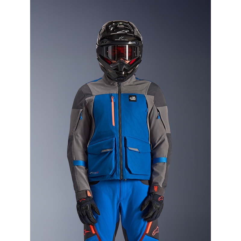 Chaqueta de moto Alpinestars Maxdura Drystar XF azul-gris oscuro