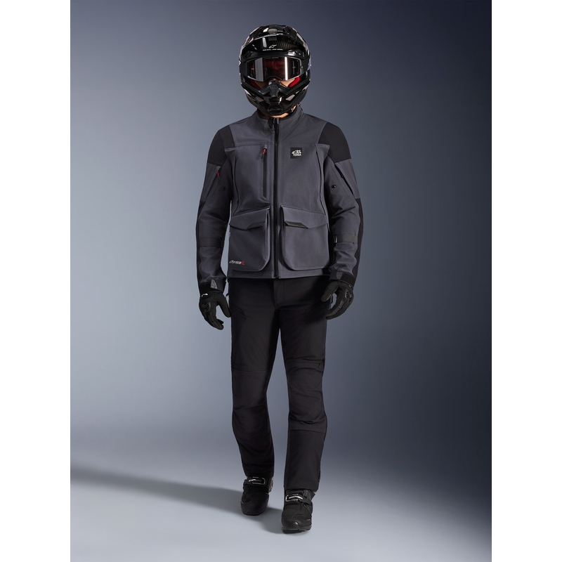 Chaqueta de moto Alpinestars Maxdura Drystar XF gris oscuro-negro
