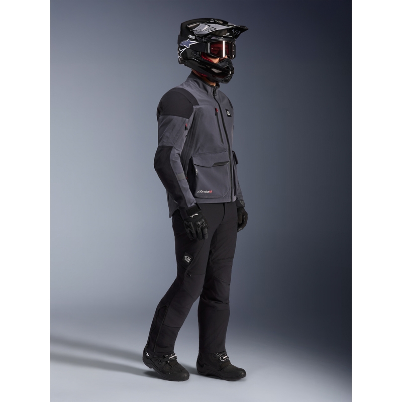 Chaqueta de moto Alpinestars Maxdura Drystar XF gris oscuro-negro
