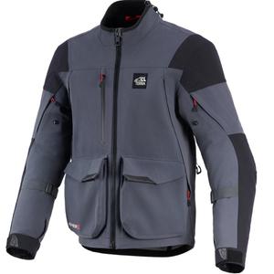 Chaqueta de moto Alpinestars Maxdura Drystar XF gris oscuro-negro