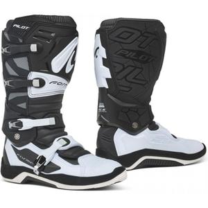 Botas de moto Forma Pilot en blanco y negro