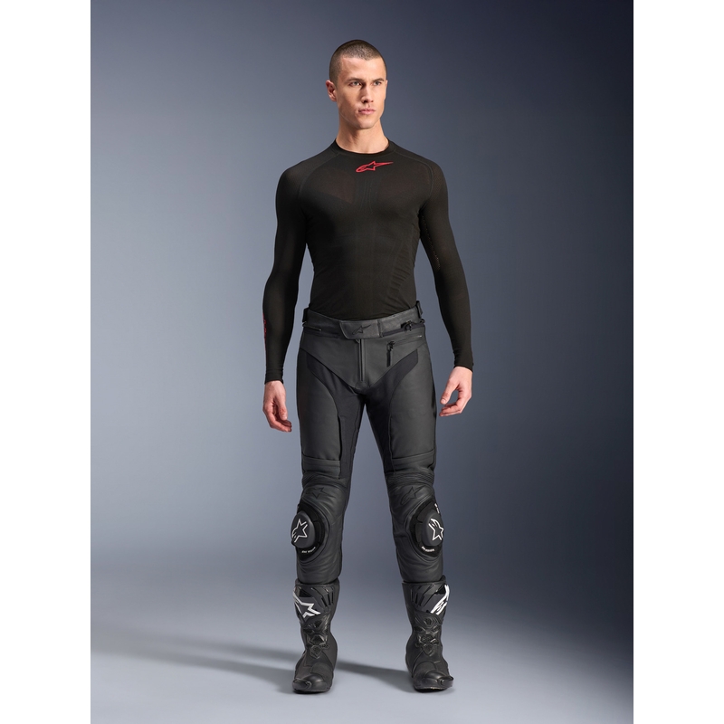 Pantalones de moto de cuero Alpinestars Missile 3 negros
