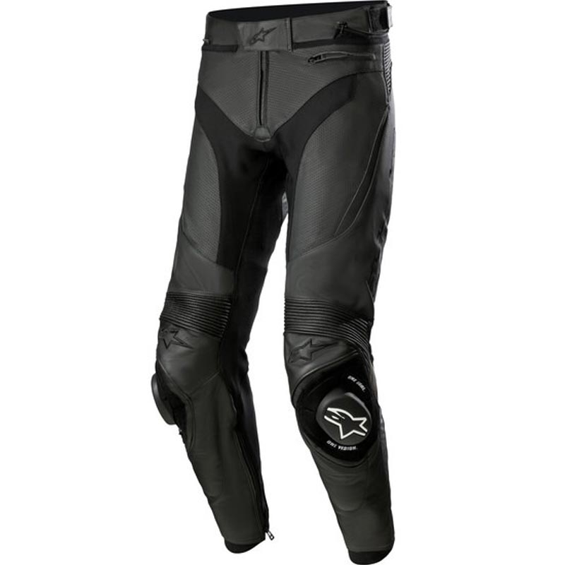 Pantalones de moto de cuero Alpinestars Missile 3 negros