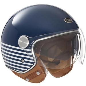 Casco de moto abierto NOX Exklusiv Smart 2 Marina azul-blanco