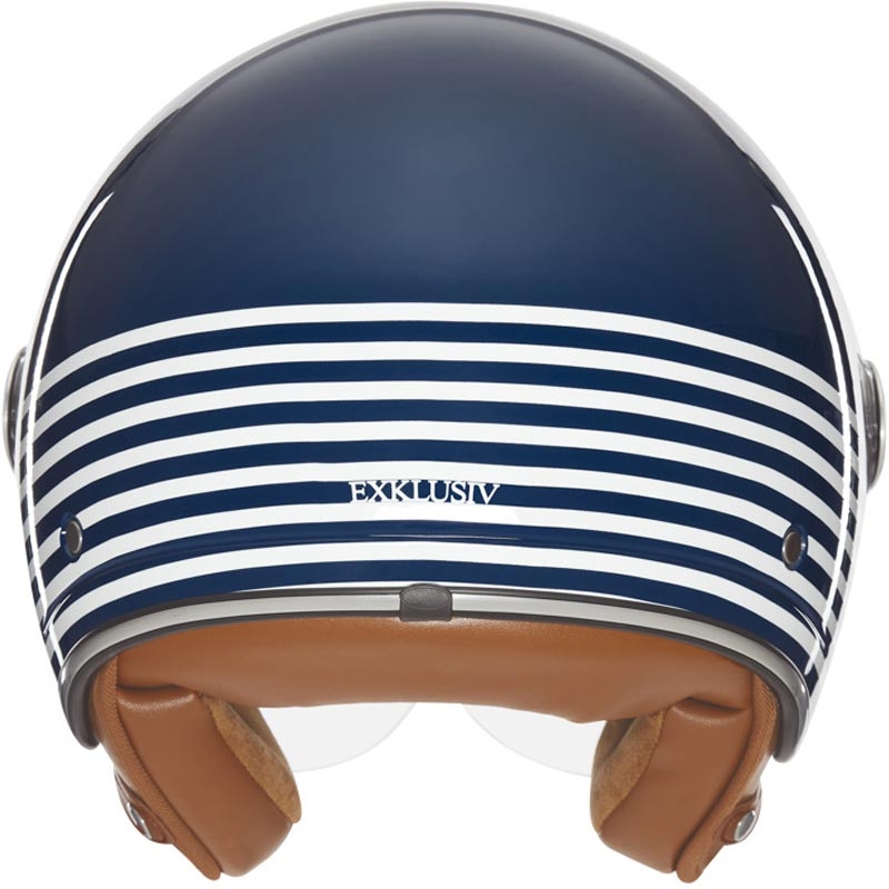 Casco de moto abierto NOX Exklusiv Smart 2 Marina azul-blanco