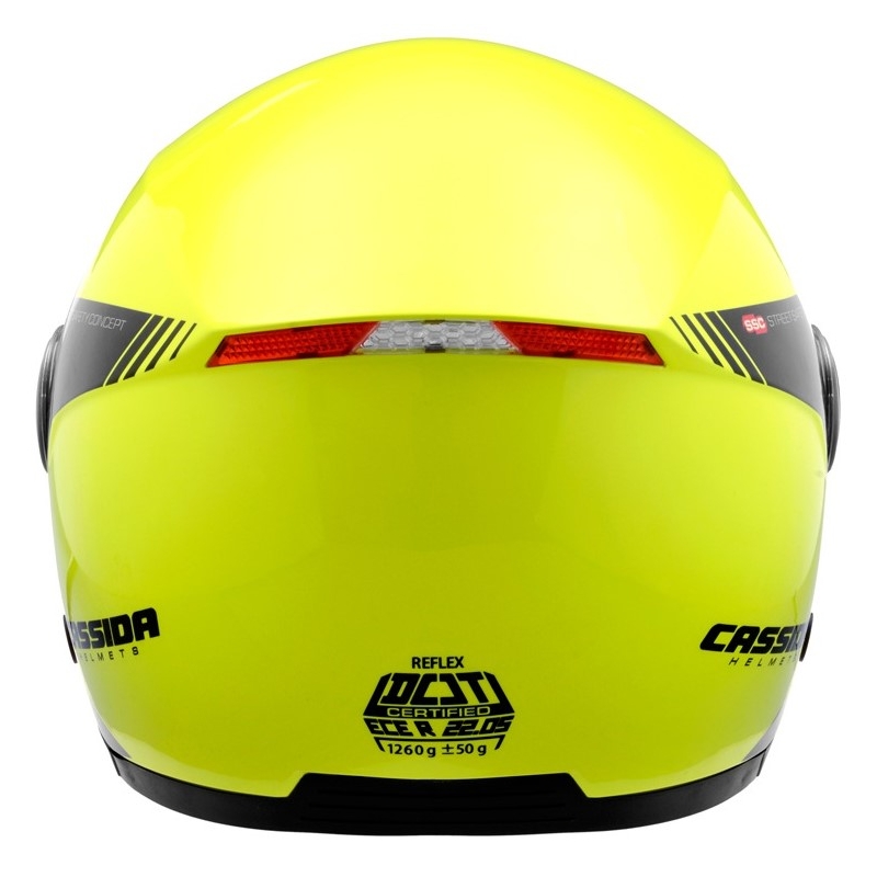 Casco de moto Cassida Reflex Safety abierto negro-amarillo fluo