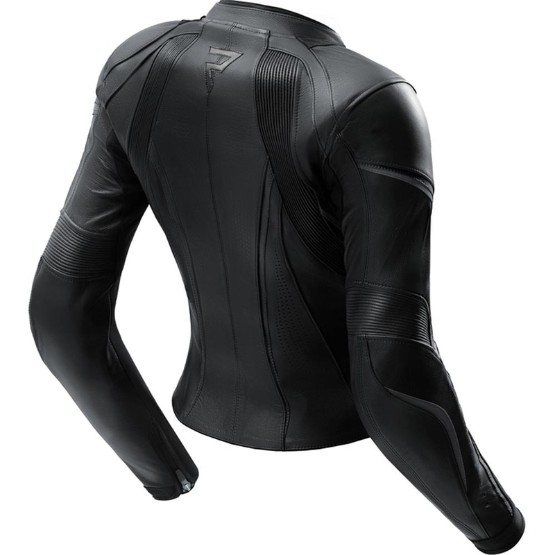 Chaqueta de moto de cuero para mujer Rebelhorn Diva ST negra