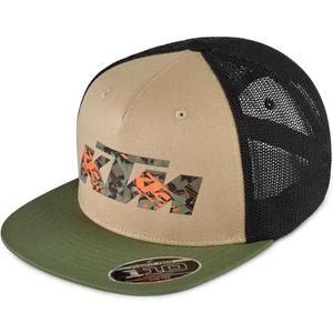 Gorra de camionero con el logotipo de KTM en negro, beige y caqui