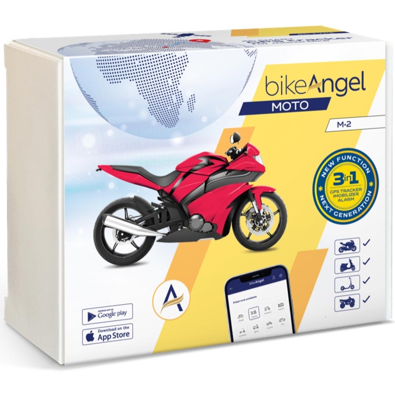 Localizador GPS y alarma para motocicleta con la aplicación BIKEANGEL MOTO - Europe Extra
