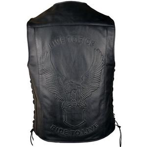 Chaleco de cuero para moto RSA Eagle