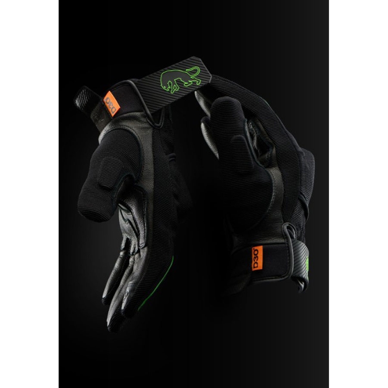 Guantes de moto Furygan Jet D3O Evo, color negro-verde