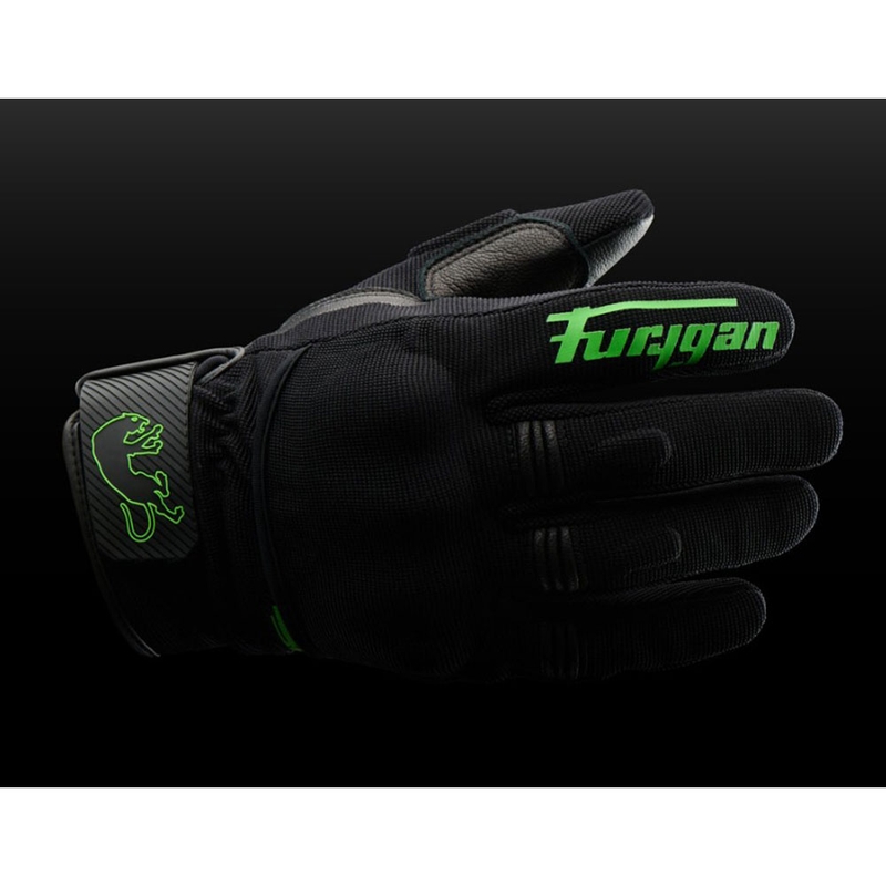 Guantes de moto Furygan Jet D3O Evo, color negro-verde