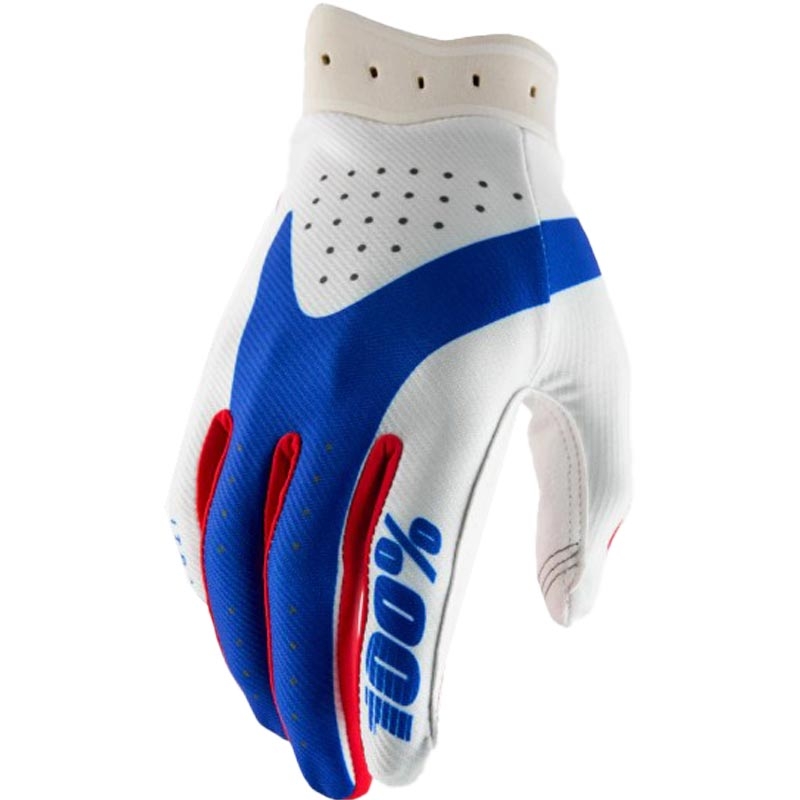 Guantes de motocross 100% iTrack rojo-blanco-azul