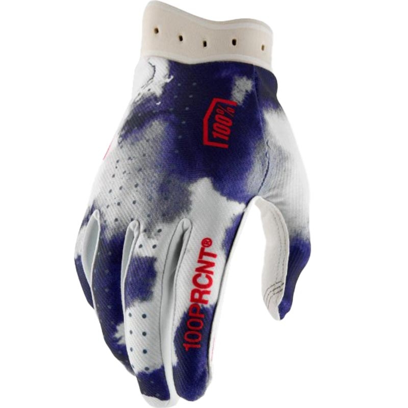Guantes de motocross 100% iTrack azul-blanco